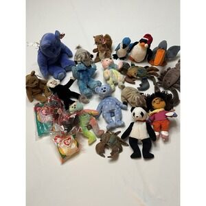 Lot Of Vintage TY Beanie Baby's (22) Some New